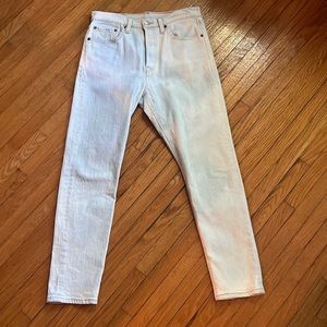 Levi’s 501 skinny size 28 hand bleached jeans. 90’s style